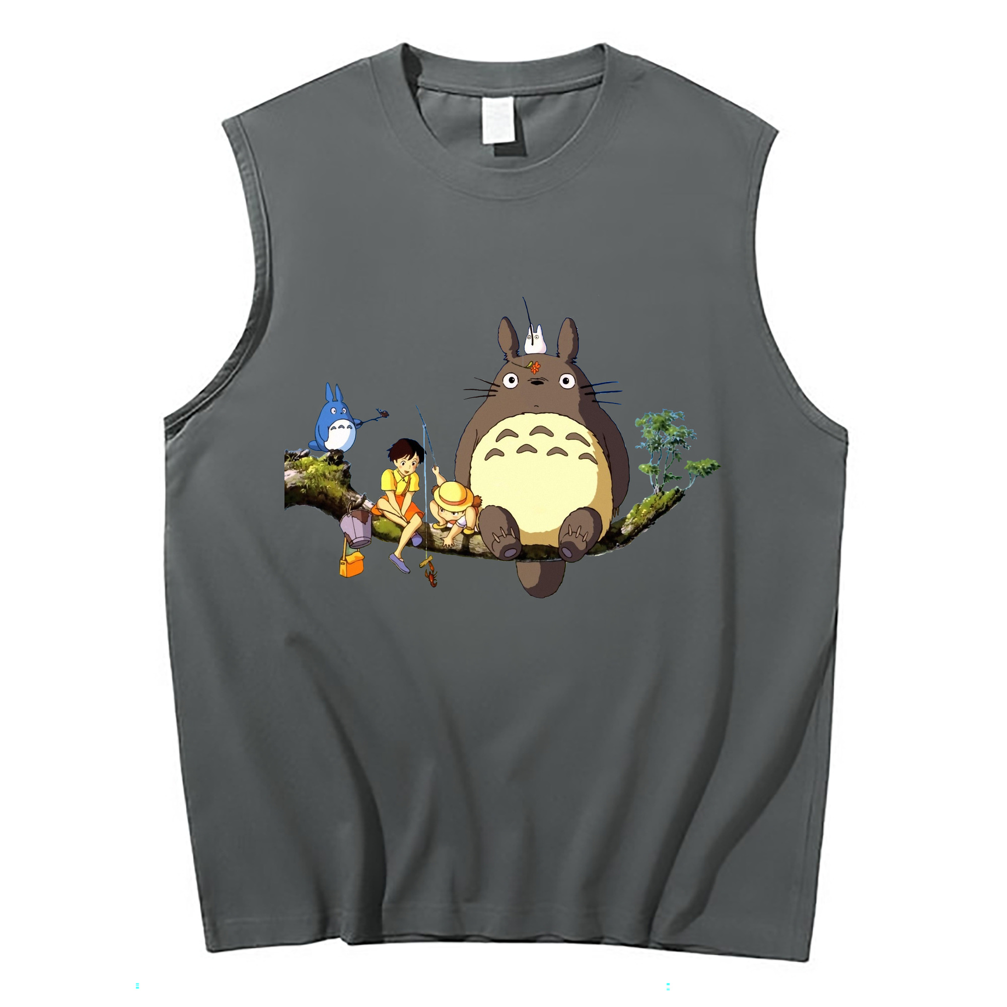 （画像用） となりのトトロ 草壁メイ 草壁サツキ My Neighbor Totoro Satsuki Kusakabe Mei Kusakabe コットン100％タンクトップ（フロントプリント）